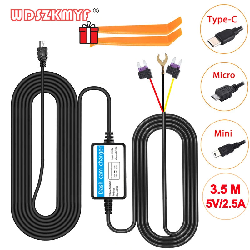 Dash Cam Hardwire Kit — 24H Parking Monitor | Mini, Micro & USB-C